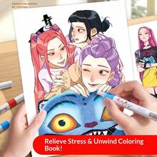 1 本全新到货 K-POP 女猎手主题素描本 - Lumi 动漫涂色绘画书 | 厚实光滑的纸张，趣味拼图元素和生动的人物轮廓 | 适合日常涂鸦、艺术练习和 K-POP 粉丝收藏 | 非常适合年轻的 K-POP 粉丝、有抱负的艺术家和创意爱好者 | 女猎手主题艺术用品 | 新年礼物、情人节礼物、复活节礼物！