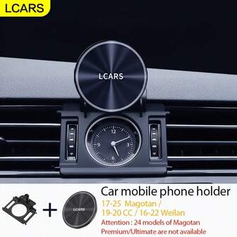  LCARS Car-Specific Phone Holder For VW 17-25 Magotan /19-20 CC/16-22 Passat, Clip-On Magnetic Phone Holder Base, 360° Rotation, Car Accessories