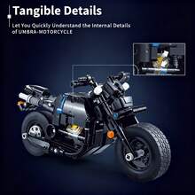 3D摩托车拼图积木玩具车，组装式跑车模型，儿童玩具，男孩生日/节日礼物 - 黑色 - 查看 10