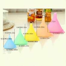 5pcs/Set Small Funnels, Multifunctional Kitchen Funnels, Colorful Plastic Oil Funnels For Milk, Wine, Oil, Juice, Honey, Sauce, Kitchen Funnel, Plastic Funnel, Kitchen Tools, Inexpensive Goods - Multicolor - View 2