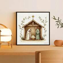1 Bộ tranh thêu chữ thập in, Quà tặng tôn giáo, Bộ dụng cụ thêu chữ thập Chúa Jesus giáng sinh tự làm, Lưới giữa 11CT in không thiết kế, Cảnh cổ điển thủ công, Quà lưu niệm trang trí nhà cửa - Nhiều màu - Xem 7