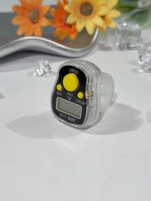 1pc Transparent Electronic Counter, Middle Eastern Arabic Digital Convenient Ring Counter, Stress Relief Hand Press Counter, Compact & Portable, Suitable For Prayer Counting, Knitting Counting, Business Use, Golf, Etc. - Multicolor - View 10