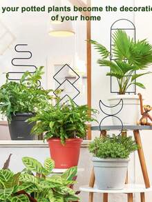 1个装室内植物支架，适用于攀援植物，13英寸小型花园金属室内植物支架，适用于盆栽植物，户外适用，有4种图案，可支撑藤蔓、常春藤等花卉植物 - 彩色 - 查看 4