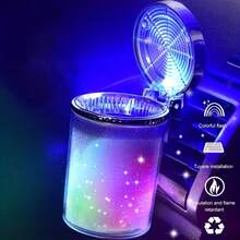 LED Lighted Car Ashtray With Sealed Cover, Multifunctional Car Cup Holder, Air Vent Ashtray, Trash Can, Car Interior Decor - A - View 9