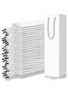 10pcs/1pc Brown Reusable Wine Bottle Gift Bags With Clear Window, Suitable For Wedding, Holiday, Birthday (Brown)