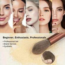 13件套专业化妆刷套装，柔软蓬松美妆刷 - 粉底刷/修容刷/眼影刷，附赠旅行收纳袋，无香型，适合所有肤质，是送给女性的理想礼物。 - 豐富多彩的 - 查看 9