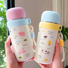 Dual-Purpose Insulated Cup With Strap, High-Quality Stainless Steel Portable Cup For Students - XDFY9525 (350ML) - Pink (350ML) - View 2