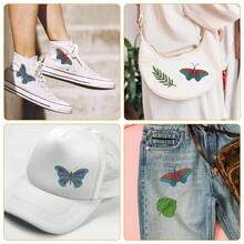 Butterfly & Floral DIY Self-Adhesive Water-Soluble Stabilizer Embroidery Patterns, Washable Preprinted Non-Woven Embroidery Patterns Fabric - Black and White - View 10