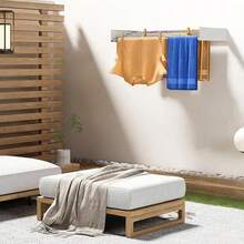 Wall Mounted 80/100cm Airer Towel Drying Rack Extendable Fold Clothes Dryer - one-size - View 9