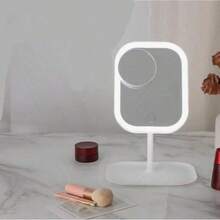 LED化妆镜，3种灯光模式，触控操作，便携式支架，可折叠便携化妆镜，旅行化妆镜，可充电，LED化妆镜，送给女性的绝佳圣诞礼物 - 彩色 - 查看 9