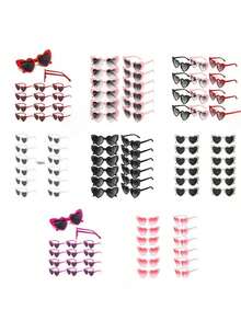 12副复古心形太阳镜，女士款，适合新娘送礼会、情人节、单身派对、婚礼、生日、万圣节等场合，时尚配饰，复古心形时尚眼镜，复古雕花心形无框时尚眼镜，时尚大脸修饰眼镜，夏季旅行配件，适合情人节、婚礼、派对、Y2K音乐节、夏季海滩度假、户外活动、旅行 - 彩色 - 查看 15