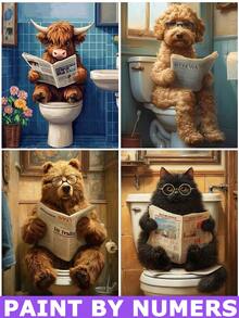 1Pc Paint By Numbers Kit For Adults Beginner, DIY Custom Portrait Pet Dog Animal Family Photo To Canvas Painting, Easy Modern Landscape Floral Art, Oil & Acrylic Paint By Number For Adults No Framed(40*50cm/16*20 Inch)