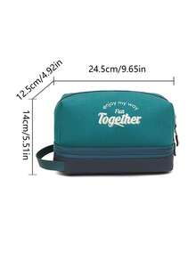 1pc Purple, Green, Gray, Orange Dry Wet Separation Wash Bag Waterproof Bathroom Hot Spring Bathhouse Storage Bag Travel Large Capacity Makeup Bag - Multicolor - View 15