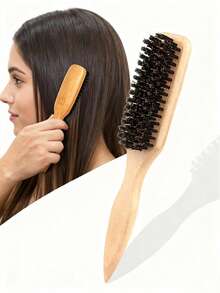 1 pièce Set de brosse à cheveux et brosse à barbe unisexe, brosse à cheveux professionnelle sans parfum, peigne dégradé et brosse de nettoyage, brosse à queue de cheval lisse, brosse pour cheveux épais/fins, convient pour la Fête nationale, la salle de bain, le massage du cuir chevelu, la rentrée scolaire, les voyages et la vie quotidienne, Noël, la décoration de Noël, les cadeaux de Noël - Multicolore - Voir 13