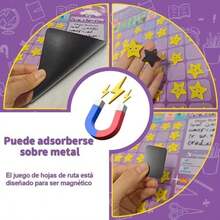 Tabla de Recompensas para Niños en Español, Tabla de Tareas para Niños de Pared para Refrigerador, Programa motivador de Buena Conducta con 15 Tareas y 140 Estrellas de Recompensa (Verde) - Rosa - Ver 4