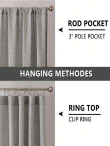1 buah Tirai Rayon Modern Warna Polos, Desain Kantong Batang, Cocok untuk Ruang Tamu dan Kamar Tidur - Tirai Tipis dan Penyaring Cahaya, Tirai Ruang Tamu, Tirai Kamar Tidur - Grey - View 4