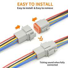 EstiloJuego De 2 Conectores EléCtricos DT Deustch De 8 Pines, Impermeables, Con Cables De 16AWG -40 ℃ -105 ℃ , 600V Y Conectores De Tubos TermorretráCtiles Para Coche, CamióN, BarcoVersióN Mejorada