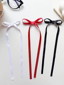 12件套女士发饰套装，涤纶丝带蝴蝶结发夹，蕾丝发卡，优雅芭蕾舞Y2K仙女风发饰，适合日常佩戴，爪夹，发卡，发夹，头饰，发卡 - 白色+紅色+黑色 - 查看 6
