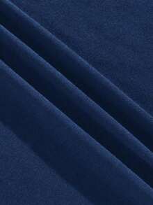 Men's Navy Blue Casual Letter Graphic Round Neck Short Sleeve T-Shirt, Summer - Xanh hải quân 2 - Xem 4