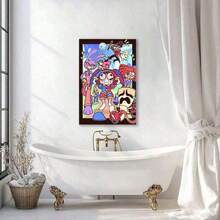 Framed 1pc Anime Cover Decor Home The Amazing Poster Digital Circus Wall Art Canvas,Anime Wall Art Print Canvas Posters,,Canvas Wall Art Poster Decor Pictures For Room Home Aesthetic Decoration,Suitable For Bedroom&Livingroom,Dining Room,Kitchen,Office,Bathroom,Corridor,Cafe&Bar Wall Decorative - 白色 - 查看 6