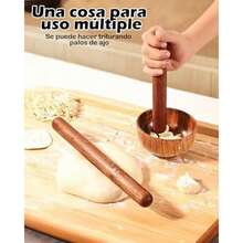 Rodillo Reposteria, Rodillo De Madera Para Masa, 20 Cm De Longitud, Ideal Para Pizzas, Galletas, Etc., Adecuado Para Uso Doméstico y Profesional, Es Una Herramienta De Cocina Esencial - / - Ver 5