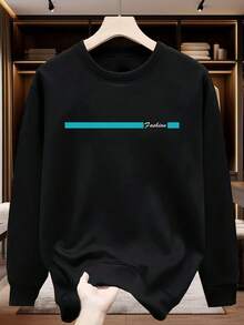 Fast fashion Hoodies | Men's Hoodies | Men's Crewneck Sweatshirt | Fashion Line Design Print Pattern | Made with fleece-lined fabric, suitable for keeping warm in winter | Men gifts | Gifts for - Negro - Ver 1