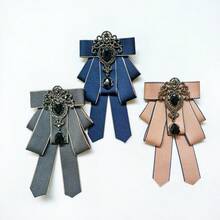 1pc Handmade Elegant Pearl Velvet Bow Tie, Exquisite, Essential For Queuing And Gatherings, Great Gift - Beauty Head Velvet - View 10