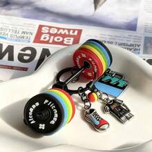 1set DIY Detachable Large Barbell Keychain, Detachable Combination, Creative Handcrafted Pendant, Exquisite Metal Barbell, Key Chain, Schoolbag Pendant, Bag Pendant, Fitness Bag Pendant, Accessory Pendant, Suitable For Fitness Enthusiasts Keychains, Couples Keychains, Valentine's Day Gifts, And Festival Gifts For Boyfriends - Multicolor - View 8