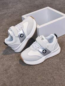 Spring New Kids Sports Shoes, Fashion Boys Casual Shoes, Hook And Loop Student Girls Running Sneakers - Beige - View 8