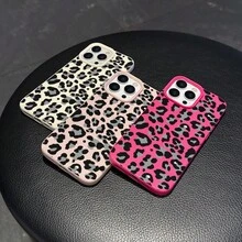 Graue Leopard-Muster,  11/12/13/14/15/17/Air/Pro/Plus/Pro Max und einfache, stilvolle Handyhülle. Geschenke für Freunde, Valentinstagsgeschenke - Pink - Übersicht 3