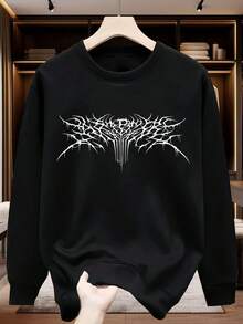 Fast fashion Hoodies | Men's Hoodies | Men's Crewneck Sweatshirt | Abstract Tri❤bal Design With Sharp Lines | Made with fleece-lined fabric, suitable for keeping warm in winter | Men gifts | Gifts for - Negro - Ver 1