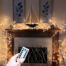 72/96 LED Lámpara flexible de vid, lámpara decorativa con forma de árbol de abedul, 8 modos de iluminación, decoración de planta realista para el hogar, sala de estar, fiesta y decoración navideña - regalo perfecto para cumpleaños, Navidad, Día de la Madre, Acción de Gracias - 1 pieza - Ver 5