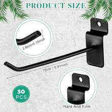 50Piezas Ganchos para Panel Ranurado, Ganchos de Ferretería para Panel Ranurado Exhibipanel, Ganchos para Estanterías, Ganchos de Exhibición de Panel, 15CM - 1 - Ver 6