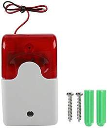 EstiloDC 12 V Sirena EstroboscóPica Con Cable Luz Intermitente Alarma De Sonido Luz Roja Sirena De Sonido De Alarma De  Para El HogarVersióN Mejorada
