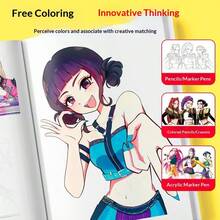 1 本全新到货 K-POP 女猎手主题素描本 - Lumi 动漫涂色绘画书 | 厚实光滑的纸张，趣味拼图元素和生动的人物轮廓 | 适合日常涂鸦、艺术练习和 K-POP 粉丝收藏 | 非常适合年轻的 K-POP 粉丝、有抱负的艺术家和创意爱好者 | 女猎手主题艺术用品 | 新年礼物、情人节礼物、复活节礼物！