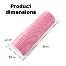 1 pieza Rodillo de yoga, equipo de entrenamiento interior, rodillo de espuma semicircular, rodillo de yoga de equilibrio, material sólido de EVA, ejercicio saludable, rodillo de fitness Pilates