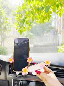 Cute Flower Cartoon Car Phone Holder, Air Vent Mount Navigation Bracket