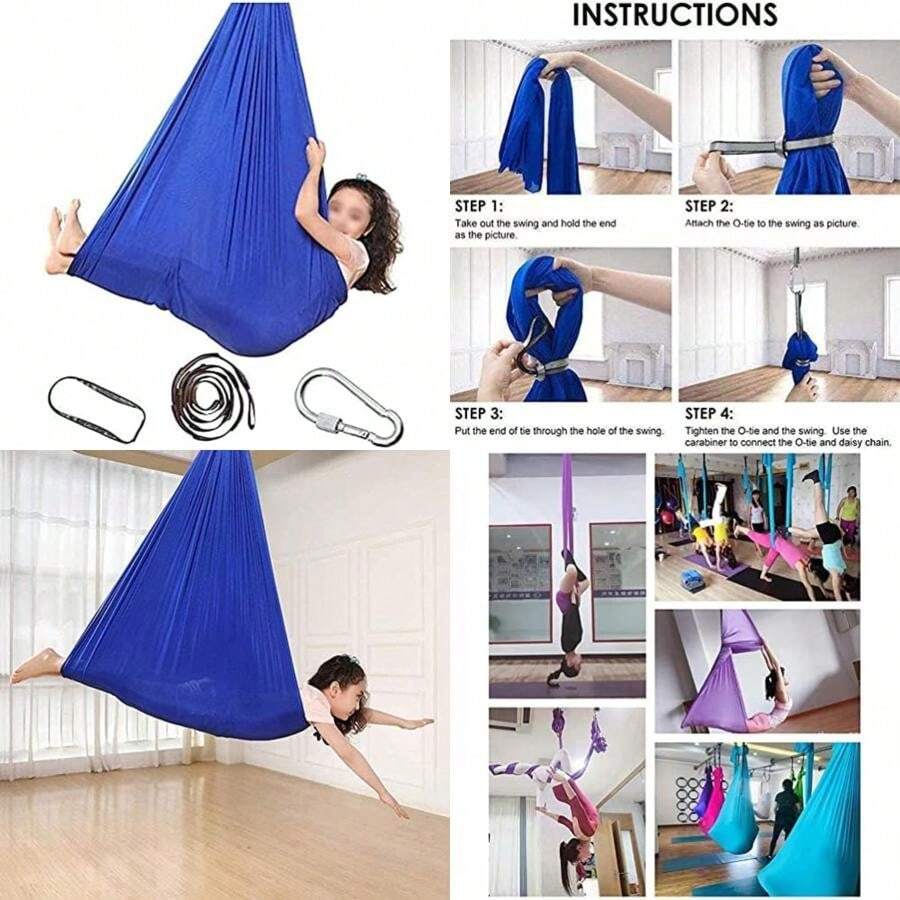 Columpio sensorial para Yoga, Hamaca Interior, Columpio de Terapia elástica para hamacas Ideales para acurrucarse para Autismo, Columpio de Terapia de Asiento ()(1) - Multicolor - Ver 1