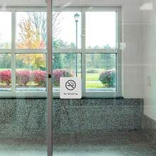 señal de no fumar letrero de baño oficina aluminio interior reflexivo A prueba la intemperie muro letreros para puertas baño señales no fumar para el hogar Plata - 1 - Ver 10