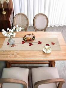 1 件装圣诞桌旗 - 优雅棕色桌布，饰以松果和蝴蝶结，耐用涤纶材质，节日餐桌装饰，适用于圣诞派对、感恩节、冬季晚餐 - 易于清洁的餐桌布置装饰，温馨的节日风格，高品质面料，适合家庭聚会。 - 米色 - 查看 6