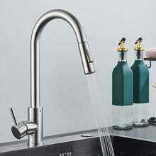 Grifo de Cocina Monomando Moderno y Elegante Rociador Extraíble - Plateado - Ver 2