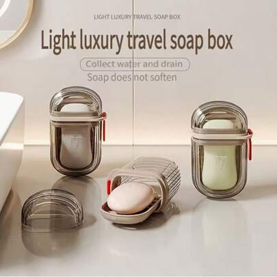 Portable Soap Box With Lid, Sealed Drainage Design, PET Material, Suitable For Travel And Outdoor Leisure - Mini Storage Soap Box, Applicable For Camping, Hiking, Personal Care Hygiene Outdoors