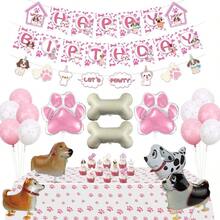 Decoración de fiesta temática para perros pancartas para perros let 's pawty bunting mantel de garra traje de blusa de pastel de fiesta de cumpleaños para perros y cachorros - A - Ver 2