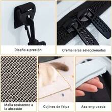 ASBolsa de Transporte para Mascotas Transportador Portatil y Plegable para Carros y Cachorros con Tirantes de Hombro y Colchon Suave Mochila Transpirable para Viajes Campamentos y Automoviles - MorandiBlue - Ver 3