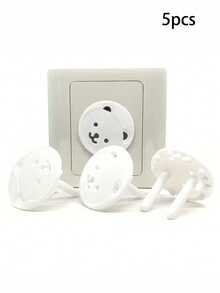 5/10pcs European Style Bear Shaped Electrical Socket Covers, Insulated Protection, Suitable For European Standard Countries Only - European - View 12