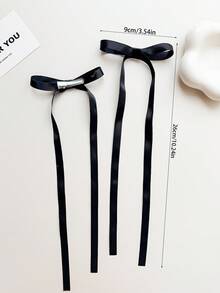 12件套女士发饰套装，涤纶丝带蝴蝶结发夹，蕾丝发卡，优雅芭蕾舞Y2K仙女风发饰，适合日常佩戴，爪夹，发卡，发夹，头饰，发卡 - 白色+紅色+黑色 - 查看 3