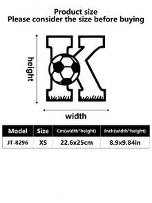 1 pieza Decoración de pared para exteriores, Logotipo inicial, Letra entrelazada de fútbol de metal, Decoración de arte de pared, Decoración de pared de metal clásica de fútbol, Material resistente, Calidad superior, Diseñado con un tema de fútbol, Adecuado para el hogar, la oficina, el dormitorio, la sala de estar, el jardín y otras escenas, Un regalo ideal para los fanáticos del deporte, Una decoración de logotipo de metal personalizada artística y moderna, Una excelente opción para regalos de inauguración de la casa, cumpleaños y días festivos, decoración de habitaciones, decoración de dormitorios, hogar - Multicolor - Ver 55