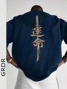 Men Fashionable Print Loose Short Sleeve-Shirt |   Exquisite Design |   Summer Essential |   Easy To Match |   Showcase Your Style,Ite Shirt - Men's Clothing, Perfect Gift For Your Boyfriend - Màu xanh lam - Xem 7