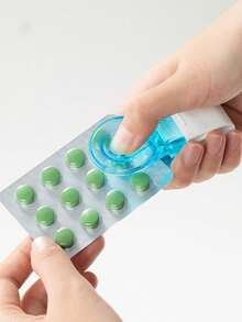 1pc Travel Pill Box, Pill Storage Container, Medication Organizer For Pill Splitting And Cutting - Multicolor - View 7