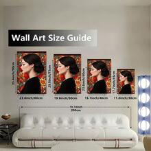 2D Arte Floral Elegante de Pared de 1 Pieza con Marco de Madera - Diseño Retro Moderno, Póster de Lienzo Impreso de Alta Calidad, Flores Rojas y Naranjas Vibrantes, Perfecto para Decoración de Oficina en Casa, Sala de Estar, Dormitorio, Cocina o Comedor, Arte Floral de Pared, 2D Plano - Multicolor - Ver 4